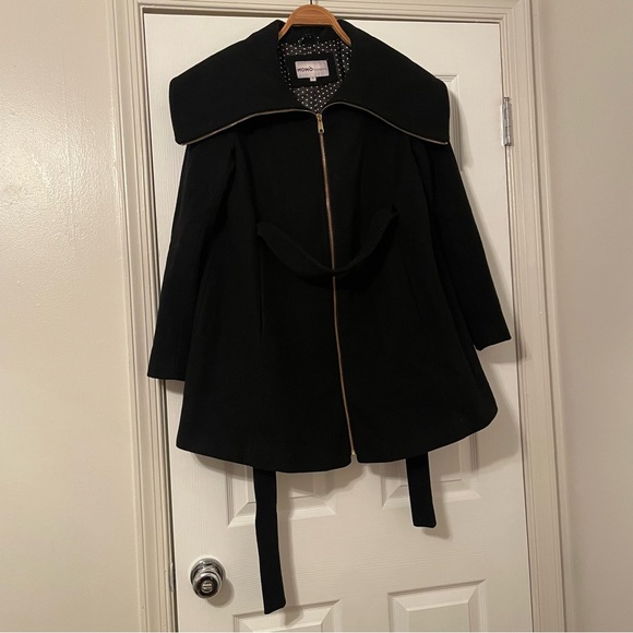 Momo Maternity Black Wool Coat - Picture 1 of 7